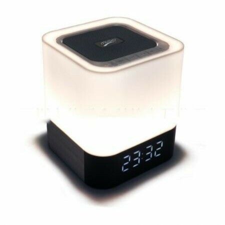 Touch Sensor Bedside Lamp Dimmable Warm Light Alarm Clock, MP3 Player, USB, AUX, Best Gift for Kids, Party, Outdoor, Bedroom,Camping