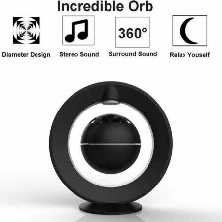 3D Surround Sound Floating Bluetooth Speaker 360 Degree Rotation for Desk Decor