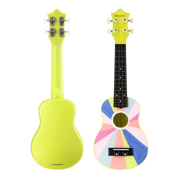 Melodic 21 inch Soprano Ukulele Instrument for Kids Adults Beginners Professionals Yellow