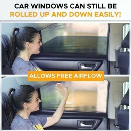 Baby Car Window Shades for Side Windows | Sun Shade for Car Heat and UV Protection  Pack of 2 (Large 40"x23")