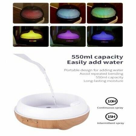 iffusers for Essential Oils, 500ml Wood Grain Essential Oil Diffuser Ultrasonice Aromatherapy Diffusers Aroma Cool Mist Humidifier with Timer Waterless Auto Off, Large, Dark