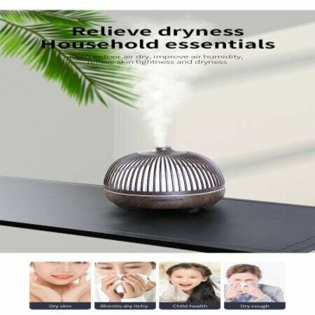 iffusers for Essential Oils, 500ml Wood Grain Essential Oil Diffuser Ultrasonice Aromatherapy Diffusers Aroma Cool Mist Humidifier with Timer Waterless Auto Off, Large, Dark