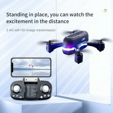 2022 Newest LSRC Rainbow Mini Drone 720P HD Dual Camera WIFI FPV Hight Hold One Key Return Quadcopter RC Dron Kid Gifts