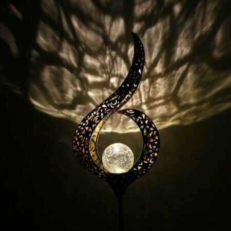 Outdoor Solar Lights Garden Crackle Glass Globe Stake Lights