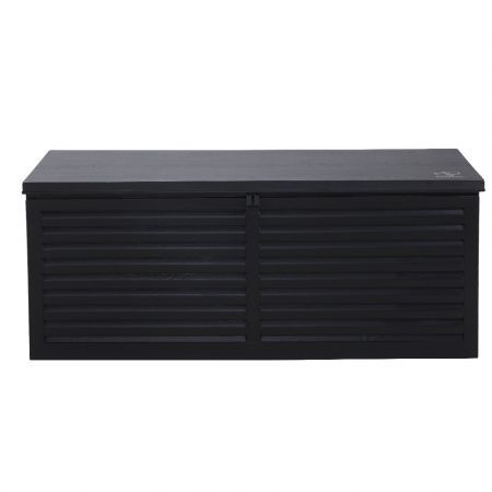 Gardeon Outdoor Storage Box 390L Container Lockable Garden Bench Shed Tools Toy All Black