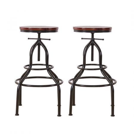 Levede 4x Industrial Bar Stools Kitchen Stool Wooden Barstools Swivel Chair