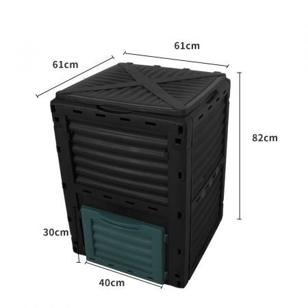 290L Compost Bin Food Waste Recycling Black