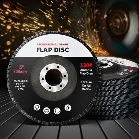 Traderight Flap Discs 125mm 5" Zirconia Sanding Wheel 120 # Sander Grinding x20