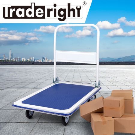 Traderight 300kg Folding Platform Trolley Hand Truck Foldable Cart Heavy Duty