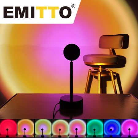 EMITTO USB Sunset Projection Lamp LED Modern Romantic Night Light Multi-colour