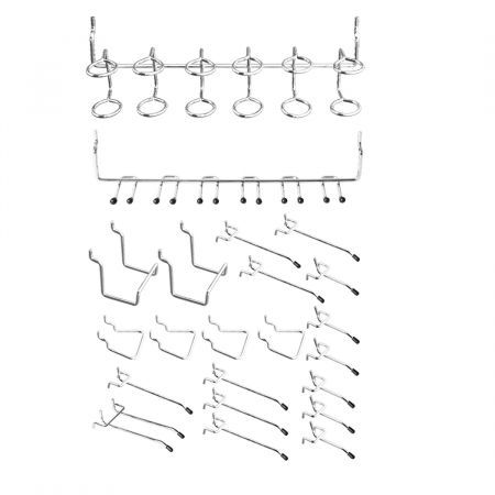 Pegboard Hooks Storage Bins Hanger Locks Parts Steel Tray Organizer Bin 138PC