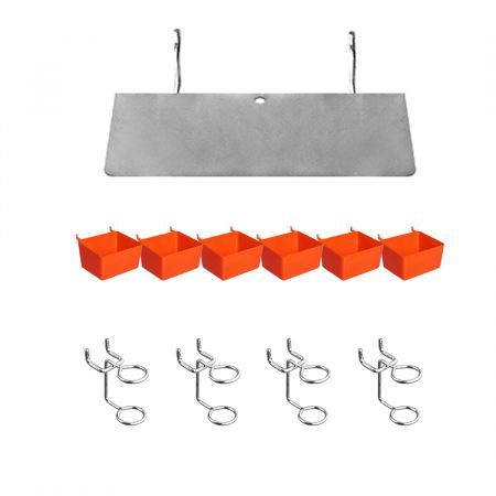 Pegboard Hooks Storage Bins Hanger Locks Parts Steel Tray Organizer Bin 138PC