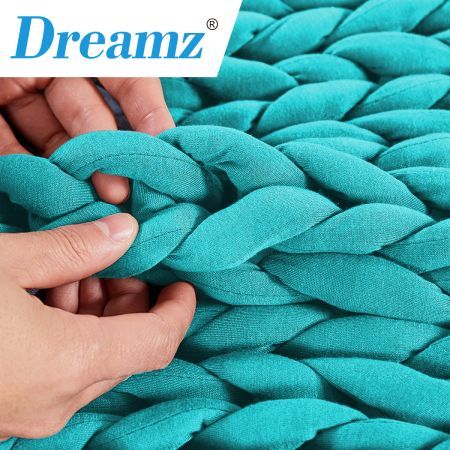 Knitted Weighted Blanket Chunky Blue Kids