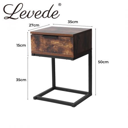 Levede Bedside Tables Drawers Side Table Wood Nightstand Storage Cabinet Unit