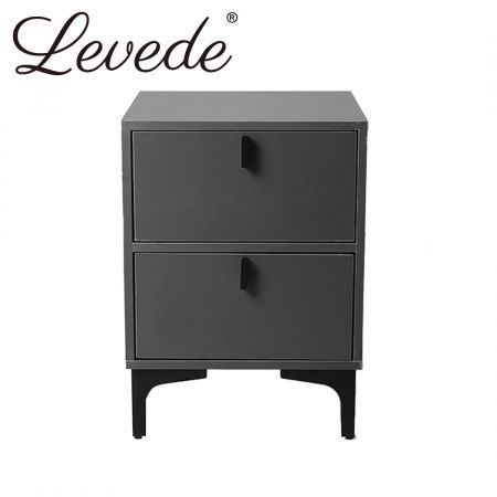 Levede Bedside Tables Side Table Bedroom Nightstand 2 Drawers Storage Cabinet