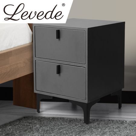 Levede Bedside Tables Side Table Bedroom Nightstand 2 Drawers Storage Cabinet