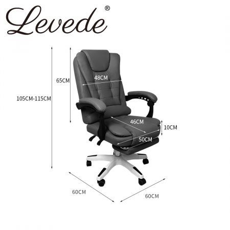 Levede Gaming Chair Office Computer Seat Racing PU Leather Executive Footrest