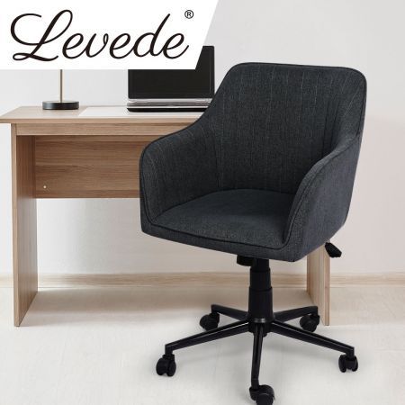 Levede Office Chair Fabric Computer Gaming Chairs Executive Adjustable Black