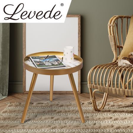 Levede Side End Table Sofa Coffee Table Storage Bedside Table Plant Stand Wooden