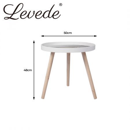 Levede Side End Table Sofa Coffee Table Storage Bedside Table Plant Stand Wooden