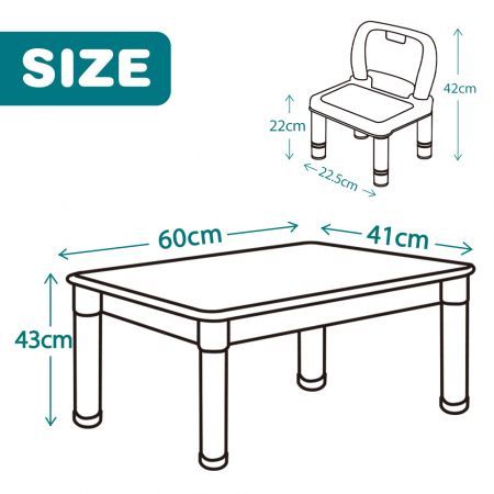 Kids Study Building Block Activity Center Play Table Desk Set with Storage 64x41x43CM