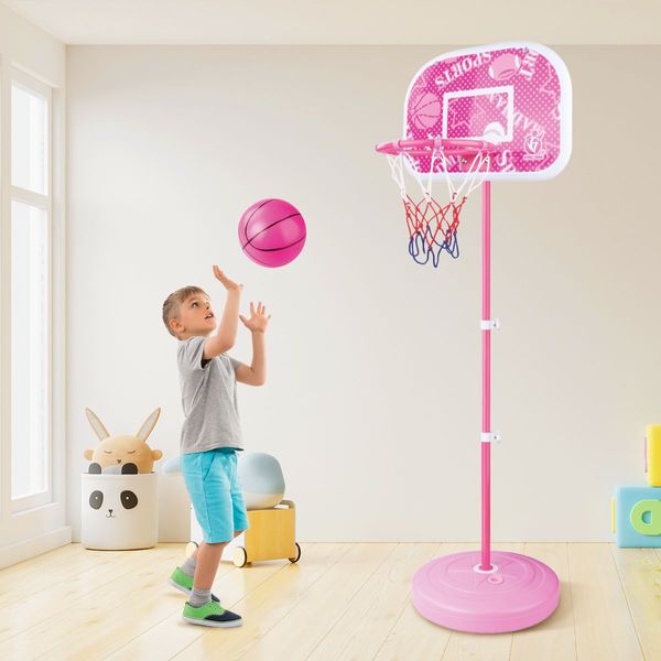 Portable Freestanding Kids Basketball Hoop Backboard Stand System 200x46x7cm