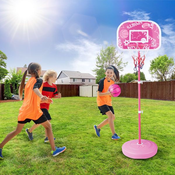 Portable Freestanding Kids Basketball Hoop Backboard Stand System 200x46x7cm