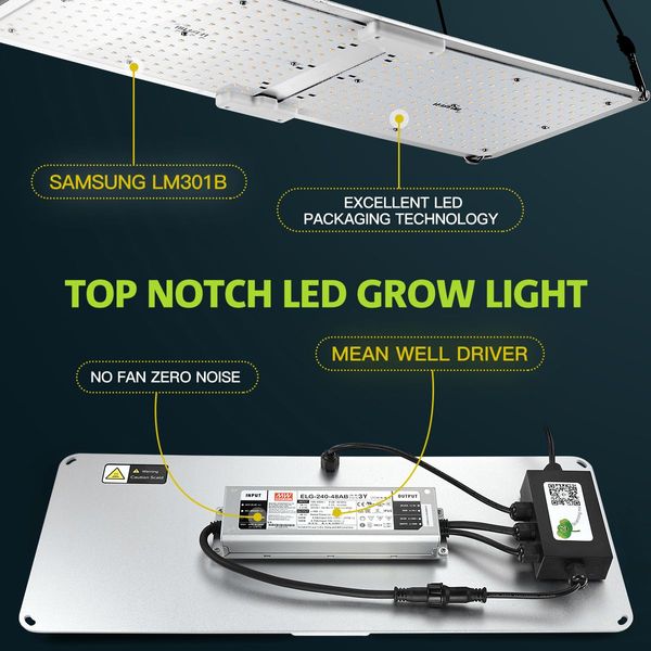 2000W LED Grow Light for Indoor Plants Full Spectrum Wireless Remote Control APP Timing Function Dimming