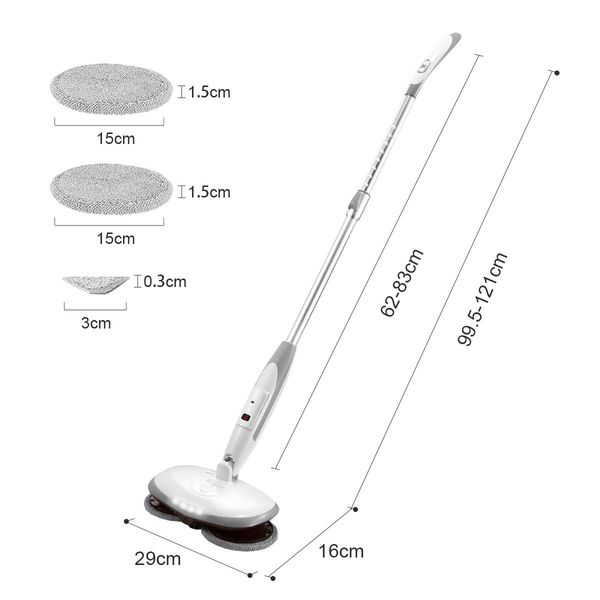 4 In 1 Cordless Electric Floor Mop Cleaner Polisher Sweeper Washer with Microfiber Pads for Wood Marble Tile