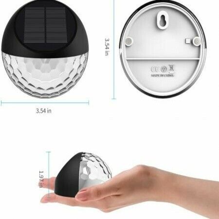 Outdoor Solar Lights Wireless Auto On Off Dusk to Dawn Waterproof LED Fence Lighting Set 4 Pack for Garden Decoration