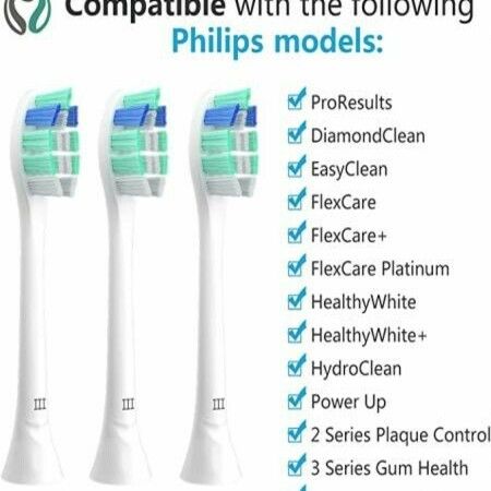 8Packs Electric Toothbrush Replacement Heads Compatible with Philips HX3 HX6 HX9 Fit Plaque Control, Gum Health, FlexCare, HealthyWhite, Essence+ and