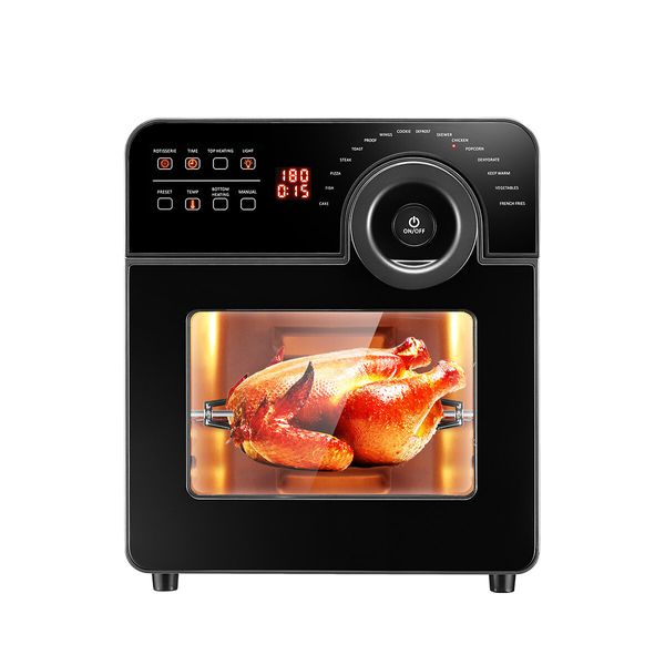 Multifunction 14L Air Fryer Convection Toaster Oven 16 Cooking Presets Stainless Steel Rotisserie