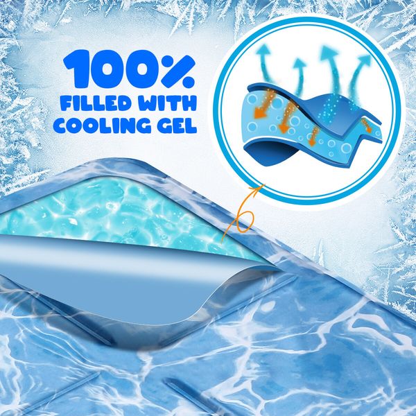 Pet Cooling Mat Dog  Pad Cool Gel Cat Bed for Crate Bed Sofa Kennel L Size