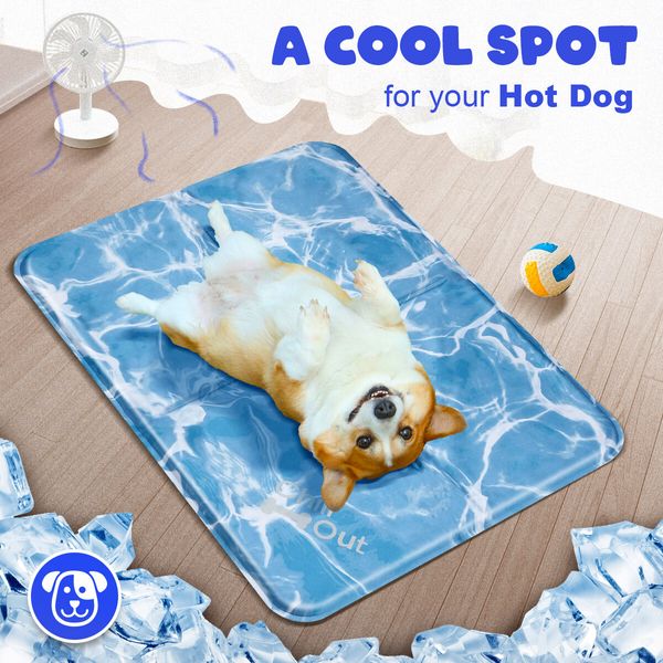 Pet Cooling Mat Dog  Pad Cool Gel Cat Bed for Crate Bed Sofa Kennel L Size