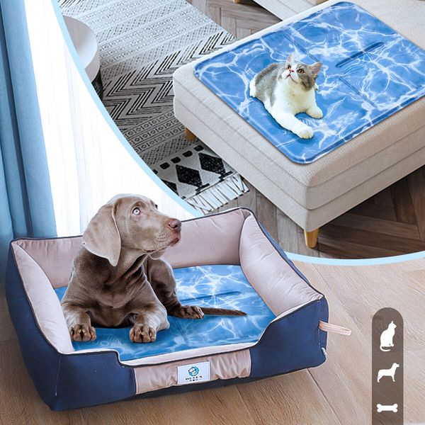 Pet Cooling Mat Dog  Pad Cool Gel Cat Bed for Crate Bed Sofa Kennel L Size