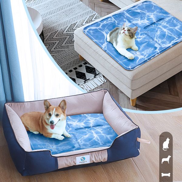 Pet Cooling Mat Dog  Pad Cool Gel Cat Bed for Crate Bed Sofa Kennel M Size