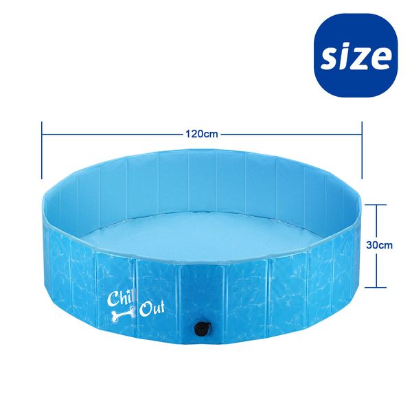 Pet Swimming Pool Dog Paddling Portable Bath Tub Foldable for Cat Pet Children M Size