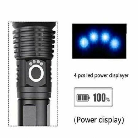 LED Flashlight 1300 lumens USB Charge Torch Hunting P50