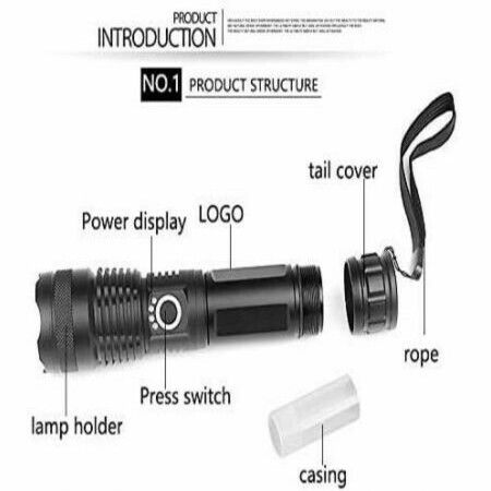 LED Flashlight 1300 lumens USB Charge Torch Hunting P50