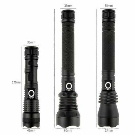 LED Flashlight 1300 lumens USB Charge Torch Hunting P50