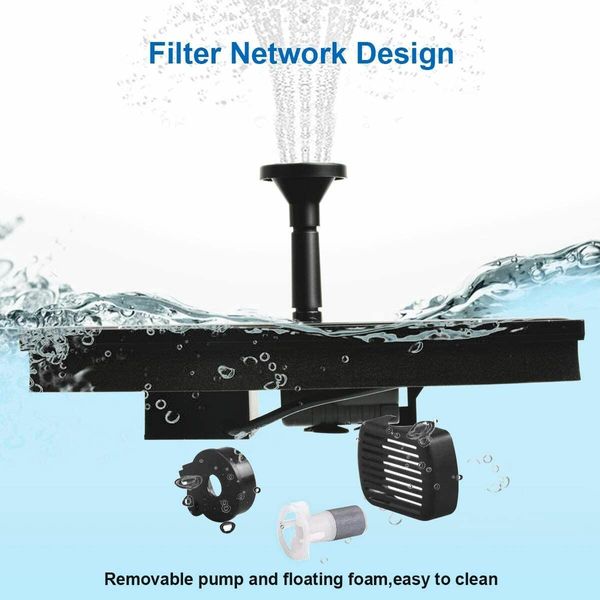 Solar Fountain Pump,4W Solar Powered Birdbath Fountain Pump,Free Standing Floating Water Pump for Pond,Garden,Pool,Fish Tank, Aquarium