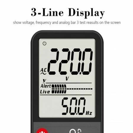 BSIDE Digital Multimeter, 3.5inch LCD 3-Line Display 9999 Counts True RMS Auto Ranging Pocket Ohmmeter Cap Hz Ohm Continuity Diode Voltage Tester with Flashlight