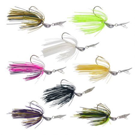 Dekoi 7gm Bladed Swim Jig, Chatterbait, Metallic Seaweed, 2 pack