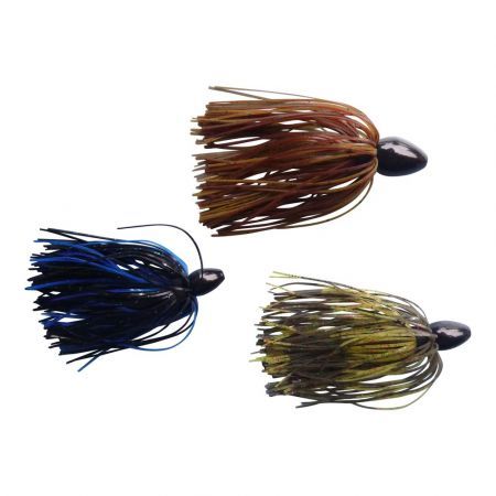 Vike 1/2 oz Skirted Jig Head Lure Black Blue