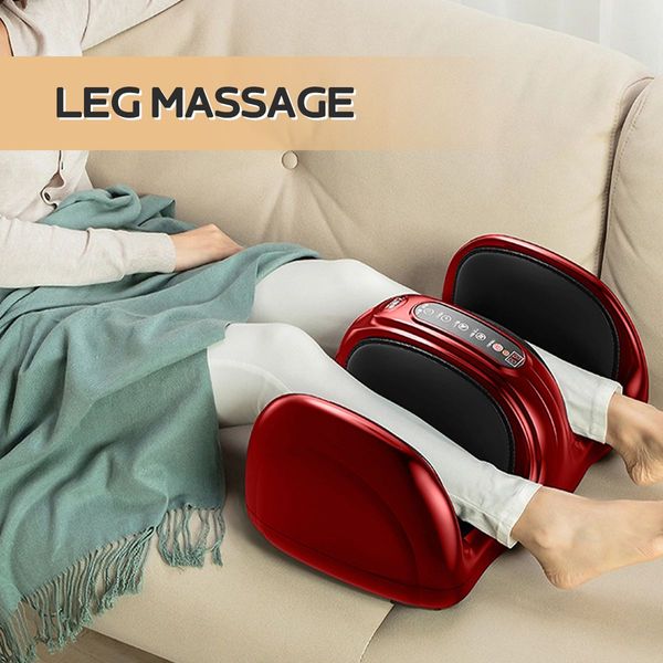 Homasa Foot Massage Machine Leg and Calf Massager Therapeutic Massaging Red