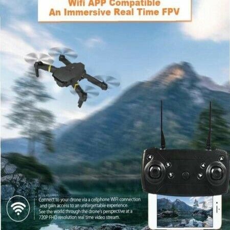 Drone Quadcopter E58 WiFi FPV Mini Quadcopter With Six-Axis Gyroscope 4K Camera Foldable Drone Support Auto Return with 1Batteries