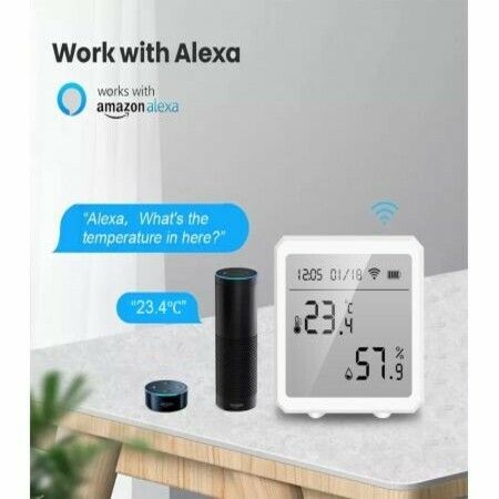 WIFI Temperature And Humidity Sensor Indoor Hygrometer Thermometer With LCD Display Support Alexa Google Assistant Home