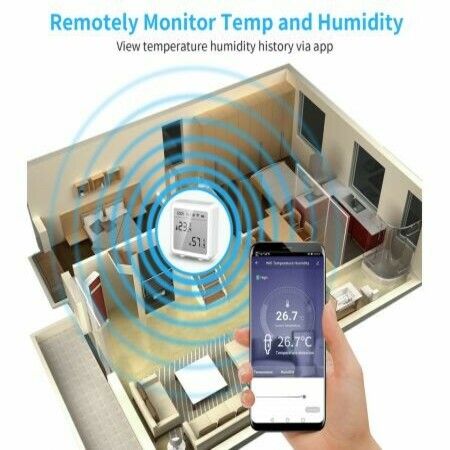 WIFI Temperature And Humidity Sensor Indoor Hygrometer Thermometer With LCD Display Support Alexa Google Assistant Home