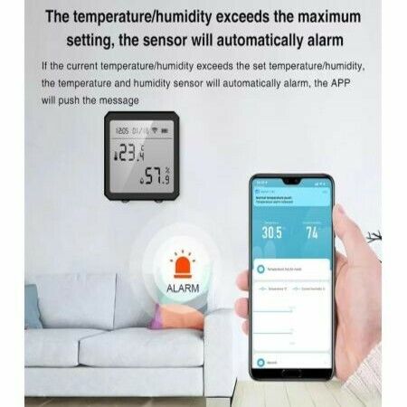 WIFI Temperature And Humidity Sensor Indoor Hygrometer Thermometer With LCD Display Support Alexa Google Assistant Home