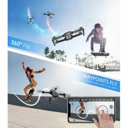 WiFi 4K Drone with HD Wide AngleCamera for adults, Foldable RC Quadcopter Helicopter Kids Toys, Waypoints Functions, Headless Mode,One Key Start